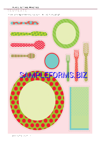Place Setting Practice Template pdf free